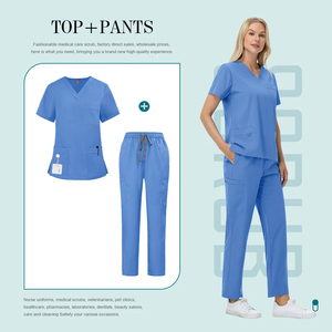 Ensemble <span class=keywords><strong>de</strong></span> blouses médicales Niaahinn populaires sur le marché vénézuélien, col en V, mélange polyester-spandex, uniforme médical, vêtements <span class=keywords><strong>de</strong></span> <span class=keywords><strong>travail</strong></span> pour infirmières, tenue pour clinique et hôpital - Product Image 6