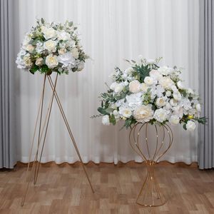 Boules de fleurs blanches pièce maîtresse lieu de mariage allée décor centre commercial fenêtre salle d'exposition affichage fleurs en soie - Product Image 2