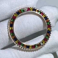 Lunette de montre de luxe multicolore en diamant de laboratoire taillé en T, compatible avec les montres de plongée 40/41 mm – Lunette de remplacement améliorée