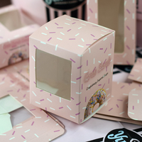 Boîte en papier pliable écologique sur mesure pour l'emballage alimentaire, emballage plat jetable pour pâtisseries, beignets et desserts surgelés