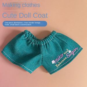 लाबू प्लश गुड़िया सूती पोशाक गुड़िया कपड़े डेनिम वर्कवियर शॉर्ट्स पैंट - Product Image 3