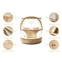 Vitrine d'îlot semi-circulaire moderne pour bijoux, comptoir modulaire en verre incurvé, présentoir de diamants et d'argent pour magasin de détail