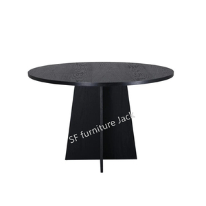 Hiện Đại Rắn Gỗ Bàn Bếp Với Hình Nón Gỗ Bệ Cơ Sở Vòng Tròn Bàn Ăn Cho 4 Để 6 Cho Nhà Hàng Quán Cà Phê - Product Image 1