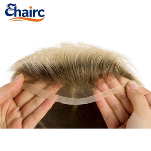 Système capillaire pour hommes en dentelle française <span class=keywords><strong>HW</strong></span>, 100% cheveux humains, aspect naturel, doux et respirant, pour la perte de cheveux chez les hommes - Product Image 1