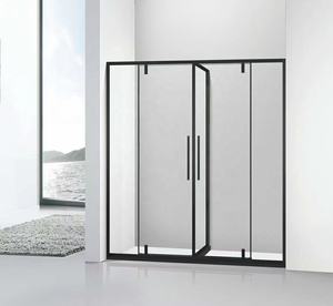 Vues panoramiques populaires modernes Portes de douche en aluminium Porte battante coulissante pour salle de bain Toilette - Product Image 4