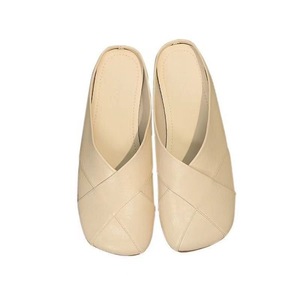 Sandales plates élégantes en cuir véritable beige à bout carré pour femmes, respirantes, toutes saisons, livraison directe - Product Image 2