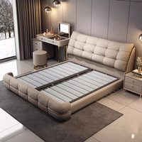Eine neue Art von weichem Vollleder bett mit einer Deckschicht aus Rindsleder und echtem Leder, ein weich gepolstertes Hochzeits bett