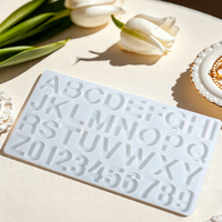 Moule en silicone DIY A-Z pour lettres et chiffres, 26 lettres de l'alphabet, pour la fabrication de porte-clés, de bijoux, de décoration intérieure, d'artisanat