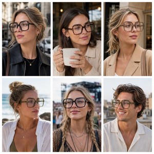 Lunettes de soleil tendance pour hommes et femmes, surdimensionnées, carrées, bloquant la lumière bleue, en polycarbonate, pour le quotidien et la ville - Product Image 6