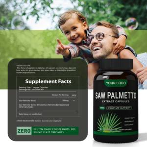 Cápsulas de extracto de Saw Palmetto 25% 40% Ácido graso Suplemento antifatiga inmune para adultos Cápsulas de Saw Palmetto - Product Image 5