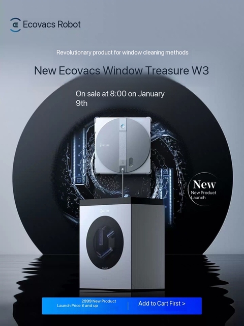 Global New ECOVACS WINBOT W3 OMNI Eco-Friendly Omni Directional Robot Window Cleaner Brushless Motor 3+Mode App Control Portable