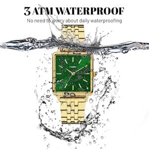 Nouvelle Montre de Luxe pour Femme 28.5*35.8mm Carrée avec Logo Personnalisé en Céramique Couleur Or 14k, Mouvement Quartz, Magnifique Montre Dame Plaquée Tendance - Product Image 2