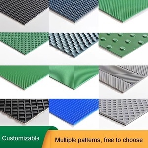 Cinta transportadora plana de PVC con tapa rugosa verde industrial de logística resistente al desgaste para producción de cosméticos - Product Image 5