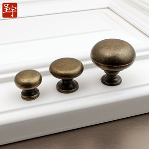 Chengyu B035 Mushroom Shape Handle Antique Bronze Zinc Alloy Round Drawer Cabinet <b>Knob</b> Single Hole Traditional Style Durable - Product Image 1