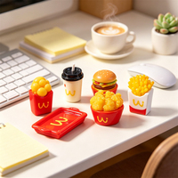 Décoration artisanale en résine de fast-food simulé, mini frites et café, pour coque de téléphone DIY en argile