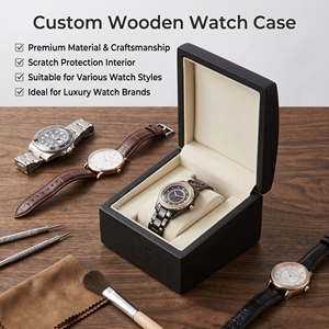 Natural Wooden <b>Watch</b> Display <b>Case</b> Luxury <b>Watch</b> Jewelry Storage box Wooden <b>Watch</b> Gift Box with Magnetic Closure - Product Image 2