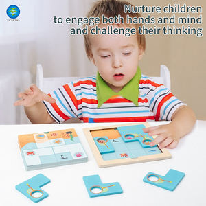 Jeu de société éducatif Montessori en bois 3D STEM : Puzzle de capture Dinosaures et Océan, certifié CPC CE, pour interaction parent-enfant - Product Image 6