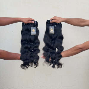 Lots de Cheveux Naturels Bruts Indiens du Temple, Lisses et Bouclés, avec Closure HD – Vente en Gros - Product Image 2