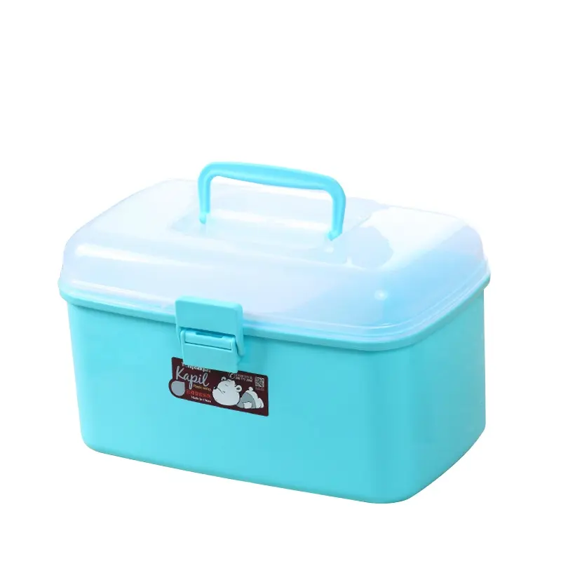 Лидер продаж 2022, прозрачная пластиковая многослойная детская коробка для хранения с логотипом на заказ, двухслойная коробка для аварийного здравоохранения