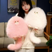 Adorable coussin en peluche chat à poils pointus, en coton PP et velours, jouet doux et câlin, cadeau parfait pour les filles