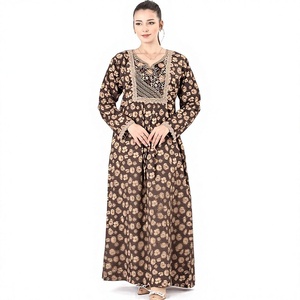 Vestido Midi de Algodón para Mujer – Cuello Bordado con Flores, Corte Holgado para Uso Casual y Nocturno - Product Image 2