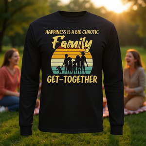Le bonheur est un grand rassemblement familial chaotique, t-shirt vintage à manches longues - Product Image 3