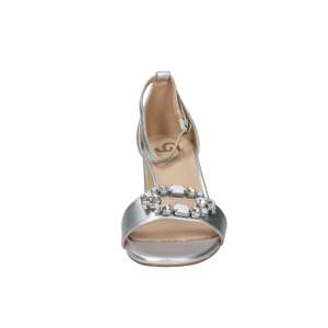 Women's Heeled Sandal Silver 6 Cm Heel Size 36 Crystal Buckle Ankle Strap - Product Image 3