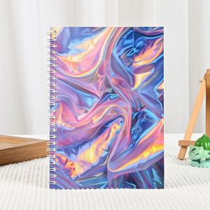 Ensemble de cahiers spirales colorés avec couvertures imprimées marbrées pour la papeterie scolaire personnalisée, commandes promotionnelles en gros - Product Image 3