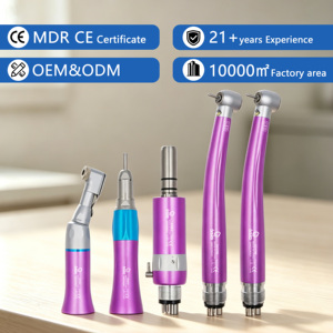 Kit Manipoli Dentali in Metallo ad Alta/Bassa Velocità con Pulsante a Pressione, <span class=keywords><strong>Contra</strong></span> ISO 2/4 Fori, Turbina ad Aria - Product Image 1