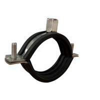 Collier de serrage réglable en acier inoxydable avec écrous de soudure M8/M10, caoutchouc EPDM noir, fixation à vis unique (compatible pouces)