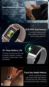 Reloj Inteligente NX W39 con Sensor ECG de 500Hz, Pantalla de Salud, Función de Contestar Llamadas, Alarma, Correa de Silicona, IP67, Compatible con Android - Product Image 3
