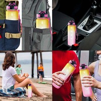Bouteille d'eau sport personnalisable en Tritan sans BPA de 32 oz avec sangle, marqueur de temps et logo imprimé UV