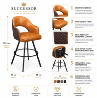 Fauteuil de jeu robuste SUCCESSOR avec cadre renforcé pour casino, club et salle de jeux, avec siège ergonomique en cuir