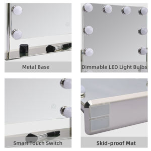 Espejo de Maquillaje Grande de 20 Pulgadas Estilo Hollywood con Control Táctil, Luces LED Tricolor Regulables, Brillo Ajustable, Logotipo Personalizado - Product Image 4