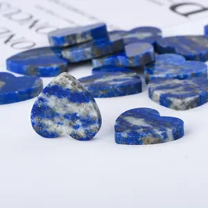 Piedra de corazón de lapislázuli Natural directa de fábrica, piedra preciosa suelta de corazón azul para la fabricación de joyas