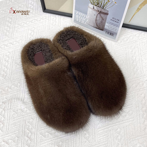 <span class=keywords><strong>Chaussons</strong></span> d'hiver chauds en fourrure de vison, <span class=keywords><strong>chaussons</strong></span> en fourrure moelleuse pour femmes, <span class=keywords><strong>chaussons</strong></span> d'intérieur en fourrure de <span class=keywords><strong>mouton</strong></span>, mules confortables et douillettes pour la chambre à coucher - Product Image 2
