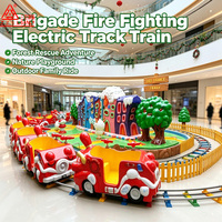 Sanly Rides Train électrique sur rail pour 12 passagers, thème Petit Pompier, manège pour enfants, équipement de parc d'attractions, prix des manèges