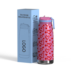 <span class=keywords><strong>OASE</strong></span> Nouveau Design 32oz Bouteille d'eau sans BPA Bouteille de sport en acier inoxydable avec poignée et paille - Product Image 1