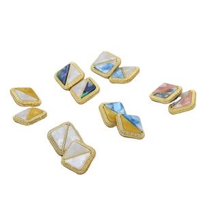 Bukwang Vàng Sang Trọng Nút Cho Người Đàn Ông Của Bộ Quần Áo Thân Thiện Với Môi Nút Bay Rhinestone Axit axetic nhị Màu Nút Vuông - Product Image 1