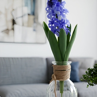 Bouquet de fleurs artificielles de jacinthe au toucher réel, fleurs de printemps en caoutchouc souple pour la décoration de la maison, des mariages et des vases