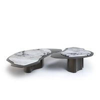 Tables basses en marbre organique double face Dream Home, plateau en pierre artisanal, mobilier de décoration d'intérieur haut de gamme