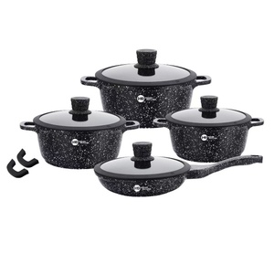 <span class=keywords><strong>Set</strong></span> <span class=keywords><strong>di</strong></span> Pentole Antiaderenti Classico HausRoland <span class=keywords><strong>in</strong></span> Alluminio con Rivestimento <span class=keywords><strong>in</strong></span> Granito e <span class=keywords><strong>Pietra</strong></span> Maifan, Pentola per Zuppa e Padella con Coperchio <span class=keywords><strong>in</strong></span> Vetro per Cucinare - Product Image 5
