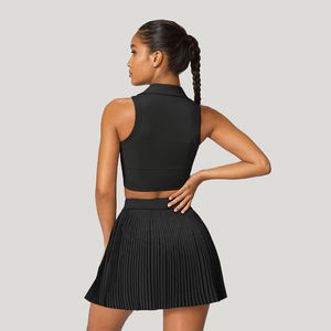 女式网球服2件套迷你裙和上衣修身休闲运动锻炼训练健身网球裙套装 - Product Image 3