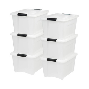 PP Big Transparent Containers Clear Plastic Storage Boxes and Bins with lid