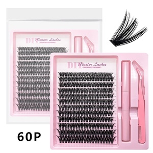 Kit de extensión de pestañas postizas naturales mixtas 30D 40D de etiqueta privada en juego de pestañas de racimo de Manga personalizado DIY embalaje al por mayor - Product Image 3