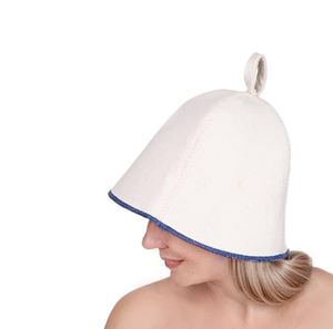 Chapeau <span class=keywords><strong>de</strong></span> Douche et <span class=keywords><strong>de</strong></span> Sauna en Feutre Réutilisable Écologique <span class=keywords><strong>de</strong></span> Haute Qualité pour Hommes et Femmes – Cadeau Idéal – <span class=keywords><strong>Bonnet</strong></span> en Laine Blanche - Product Image 3