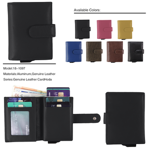 Cartera Delgada de Cuero Genuino con Clip para Dinero de Aluminio Personalizado, Tarjetero Abierto Unisex, Porta Tarjetas de Crédito, Diseño Corto y Moderno, Anti-Robo - Product Image 4