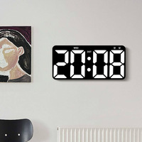 Jam Alarm LED multifungsi, Modern dengan tampilan tanggal suhu jam dinding meja Quartz untuk asrama siswa untuk hadiah