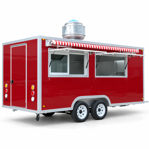 Remolque de Comida Móvil Rojo Personalizado con Eje Doble y Estructura de Aluminio con Toldo para Catering al Aire Libre - Product Image 5