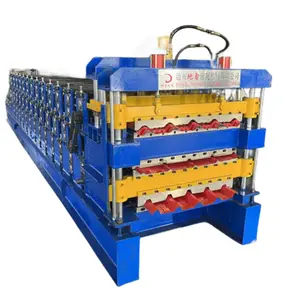 Triple Layer Iron Roof Sheet IBR Tile Making Machinery Portable Metal Roofing Corrugated Panel Cold Roll Forming Machine